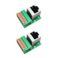Toolless RJ45 Female Terminals Adapters DIN Rail Mount 8Pin Networking Connectors PCBs Interfaces For Industrial Controls Systems