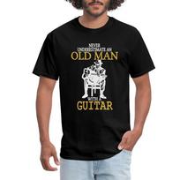 Never Underestimate An Old Man With A Guitar Men's T-Shirt Unisex T-Shirt L
