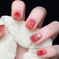 Rock Sugar Red Bear Cute Wind Wear Nail Art Finished Fake Nail Nail Art Patch Nail Patch Removable Nail Patch