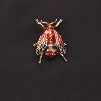 Enamel Bumblebee Brooches Women Alloy Yellow Bee Insect Brooch holiday Gift Broche Banquet Pins raudona