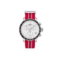 Tissot Quartz Movement 100M Water Resistant Watch 42Mm Silver Dial Stainless Steel Case Fabric Strap Men watches T095.417.17.037.12 Silver White Strap