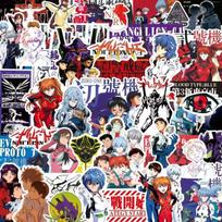 75pcs Evangelion EVA Rei Asuka Stickers Anime Cool Cartoon Decals DIY Water Bottle PVC Waterproof Skateboard Sticker Toys Gift 75pcs
