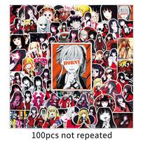 100 Kakegurui Anime Stickers: Colorful Graffiti Decoration for DIY Stationery and Journals