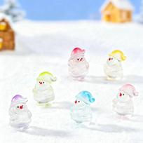 Glow 10/20Pcs In Dark Santa Claus Figurines Luminous Mini Resin Christmas Decor For Xmas Tree Fairy Garden Holiday Gift
