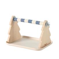 Bite Resistant Wooden Bird Platform Stable Multi-functional Interactive Enrichment with Tray Durable Bird Training Stand