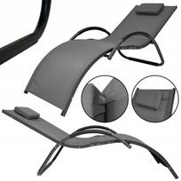 Leżak Aluminiowy Ogrodowy Nowoczesny Fotel Leżanka Zero Gravity Swing Szary