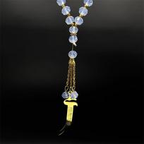 Ali Zulfiqar Sword Car Pendant Keychain For Women Men Stainless Steel Gold Color Muslim Quran 33 Prayer Beads Bag Charm Jewelry