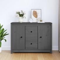 Vidaxl Komoda, Szara, 100X35X74 Cm, Lite Drewno Sosnowe