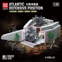 High-Quality 1232Pcs High-Quality Building High-Quality Blocks High-Quality German High-Quality Atlantic High-Quality Fortress Army style no box