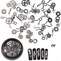 1Box Metallic Gear Machinery Nail Ornaments Punk Rivet Spikes Studs DIY Nail Art Decorations