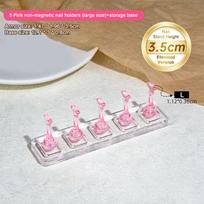 5 Grid Acrylic Nail Stand Non-Magnetic False Nail Tips Holder Display Rack for Cat Eye Gel Press On Nails Practice Tool