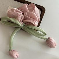 Fashion Sweet Tulip Ribbon Hair Ring Bowknot Hair Clip With Tassels For Women Girls Elegant Exquisite Hair Accessories Gift
