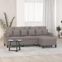 Vidaxl 3-Osobowa Sofa Z Podnóżkiem, Taupe, 180 Cm, Tkaniną