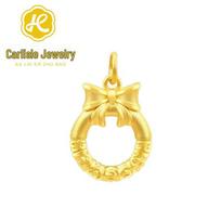 Shuibei 3D Hard Gold 999 Fine Gold Fugitive Princess Peace Buckle Pendant Necklace
