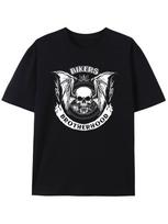 Unisex T-Shirt Black Bikers Brotherhood Skull Graphic Tee XXL