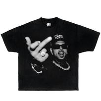 Chris Middle Finger Streetwear Graphic Boxy Unisex T-Shirt M