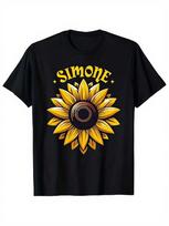 Simone Sunflower Mountain Bike Printed T-Shirt, Unisex's Printed T-Shirt XXL