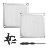 PATIKIL 2-Pack PC Case Fan Dustproof Grille 92x92mm with Screwdriver & Screws, Ultra-Fine Grille, PVC Dust Filter, Silver