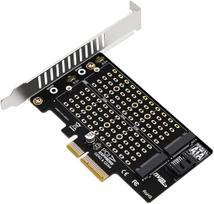 M.2 NVMe & SATA Dual SSD PCIe Conversion Adapter Card PH42: Allows simultaneous use of two SSDs Compatible with PCIe x4x8x16 slots Supports all sizes