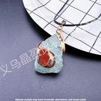 Amethyst Natural Crystal Pendant with Gilded Irregular Raw Stone