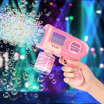 AOMEVOLEO Electric Bubble Bazooka Automatic Bubble Gun, Leak-Proof, with LED Light, Kids' Toy for Outdoor Play, Picnics, Camping, Weddings,