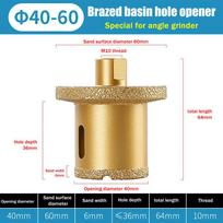 *M10 Brazed Diamond Washbasin Core Drill Bit Hole Opener Table Basin Tool For Granite Marble Tile Drilling Cutter