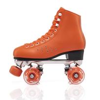 Rose Red Adult Double-Row Roller Skates with Adjustable Aluminum Bracket and Large Brake for Ice Rink. 37