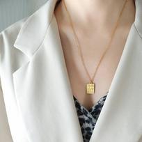 French Style Square Heart & Poker Card Pendant Necklace - Trendy Personalized Jewelry