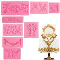 8 vnt gėlių silikono pelėsių cukraus pasta 3d „pasidaryk pats“ fondant pyrago dekoravimo įrankis šokoladinis pyragas, palengvinantis formą virtuvės skystas pyragas 8PCS