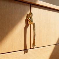 Zinc Alloy Door Handle Gold Drawer Knob Modern Cabinet Pull