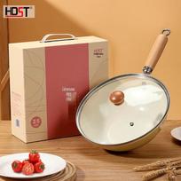 HDST 24cm Macaron Non-stick Cast Iron Wok 24cm