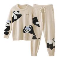 Women's Panda Coral Fleece Pajama Set XL