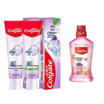 Colgate Gum Care Toothpaste (2-Pack) & Vibrant Fruit Mouthwash Set