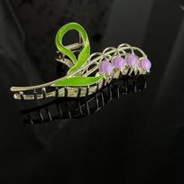 1PC Bell Orchid Flowers Super Fairy Temperament Hair Accessories, Large Premium Feeling Scratch Clip, Autumn Hundred Shark Clip One Size
