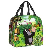 Custom Czech Cartoons Krtek Mole Insulated Lunch Bag for Women Resuable Comics Cooler Thermal Lunch Tote Beach Camping Travel 22x20x13cm