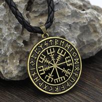 Islandijos vikingų šalmas, siaubas runų apskritime, pakabukas, stebuklingas lazdas, kompasas, runos amuletas, karoliai leather bronza