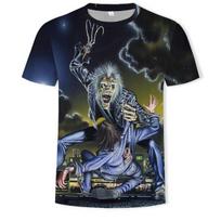 Fashion Heavy Metal Grim Reaper Short Sleeve Summer Men 3D Skull Print T-shirt Harajuku Style Tees Kids Streetwear Tops 6XL gray