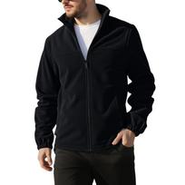 Fleece Jacket for Men Full Zip Lightweight Stand Collar Warm Jackets Casual Outdoor Windproof Coat with Pockets Men's Tactical Winter Fall Coat Jacket S