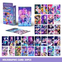 30Pcs K-pop Demon Hunters Laser Card Collectible Double-Sided Holographic Cards Anime Cartoon LOMO Card Kids Gift Trend Toys