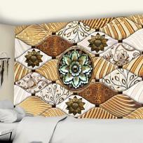 Mandala gobelenas, pakabinamas ant sienos Retro bohemiškas psichodelinis spausdinimas iš poliesterio miegamojo sienų dekoravimo fono audinys 95x70CM