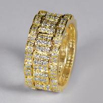 Huitan Gorgeous Women Wedding Rings Gold Color Newly Designed Geometric Engagement Party Luxury Trendy Female  Wholesale 10