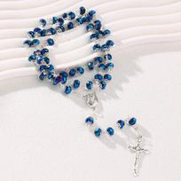 1pc 8MM  Carved Glass Rose of Jerusalem Crucifixion Center Catholic Prayer of Religious Jewelry