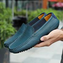 Natūralios Odos Kvėpuojantys Mocasins Atsitiktiniai Loafers Odiniai Batai Vyrams Įslystami Formalūs Italijos Vairavimo Plokščiapadžiai Chaussure Homme 38 mėlyna