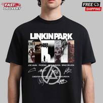 Linkin Park Rock Band T-Shirt, Logo and Signature Shirt, Gift for Fans Unisex T-Shirt S