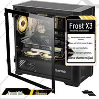 Great Wall X3 White MATX Computer Case with 360mm Water Cooling, Magnetic Flip Door, and Fine Mesh Panel Non-Transparent/MATX/360 Water Cooling/9 Fans