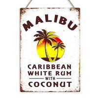 Malibu Metal Sign Man Cave Home Bar Plaque Backyard Pub Shed Kitchen Wall DecorAluminum 30x40cm(11.8x15.7inch)