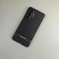 Skirta Samsung Galaxy S25 S26 Ultra S26Ultra telefono dėklas Verslo Lychee odos Matinis Nematomas stovas Laikiklis Danga Dangtelis Galaxy S26 Ultra