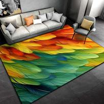 Colored feathers Rugs for Bedroom Fluffy Square Floor Carpets Living Room Home Decoration Rugs Soft Velvet Mat Area rug  sonic 60cm x 90cm