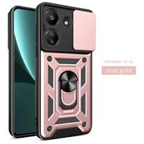 For Xiaomi Redmi 13C 4G Case Redmi 13C 4G Cover Redmi 13C Magnetic Ring Holder Armor Phone Case Slide Camera Protect Back Cover Redmi 13C 4G