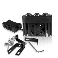 120W Three Lens Car Grille Light, Motorcycle Auxiliary Driving Light, 12000LM Truck Off-road Vehicle High Brightness Light 1PC